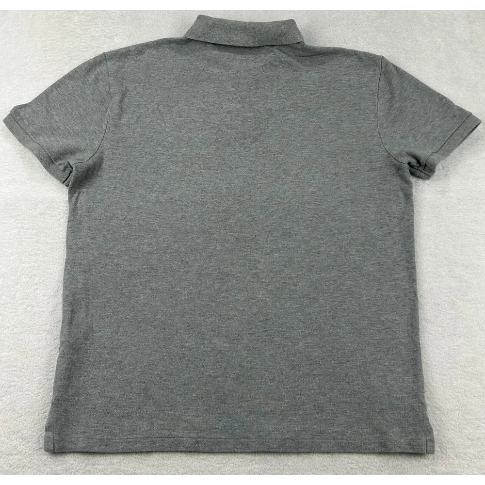 Polo Ralph Lauren Custom Slim‎ Fit Men L Gray Embordered Big Pony Red White Blue - Picture 6 of 9